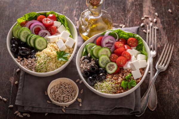 Diet Greek salad in alternative version for people on diet.